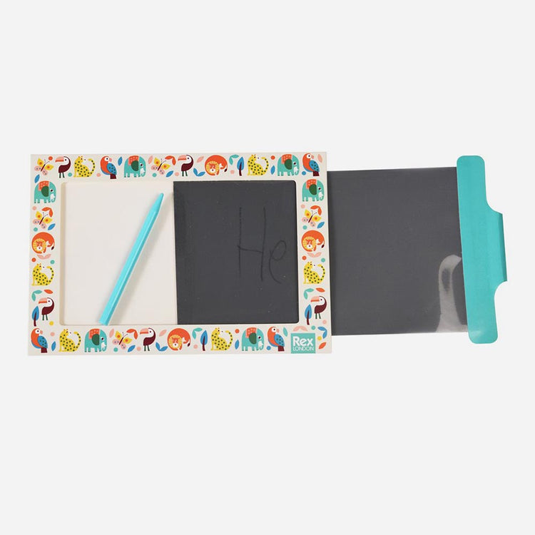 Idee de loisirs creatifs ludique : ardoise magique enfant theme safari