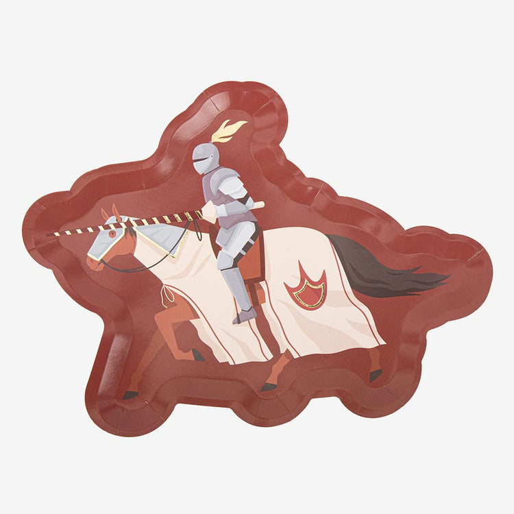 8 assiettes en carton chevalier pour gouter d'anniversaire chevalier