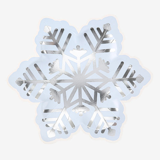 8 assiette carton flocon de neige pour anniversaire Reine des neiges
