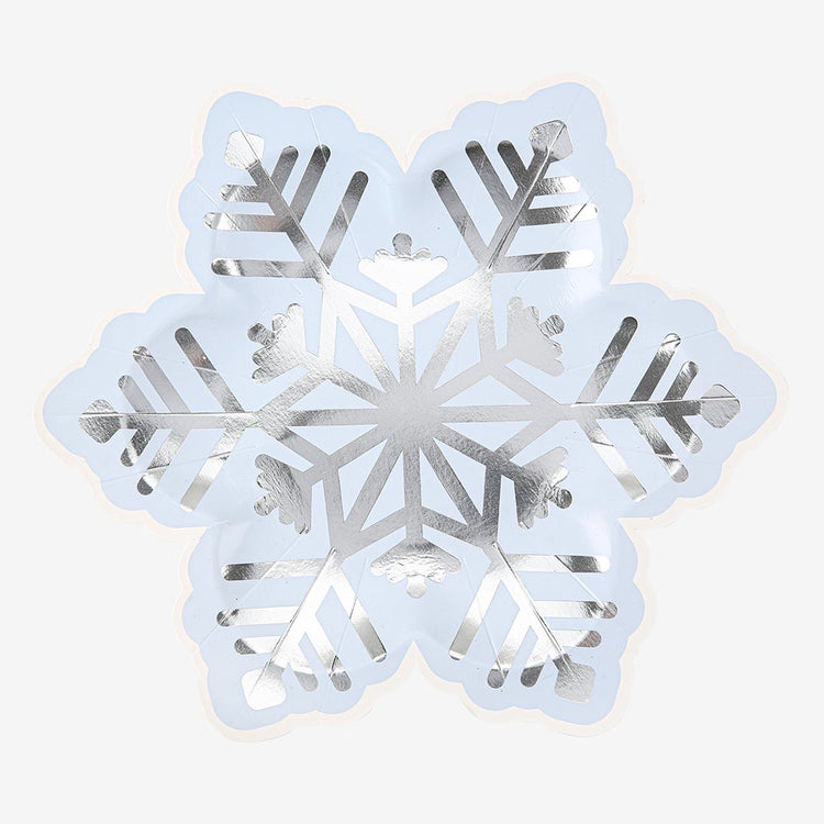 8 assiette carton flocon de neige pour anniversaire Reine des neiges