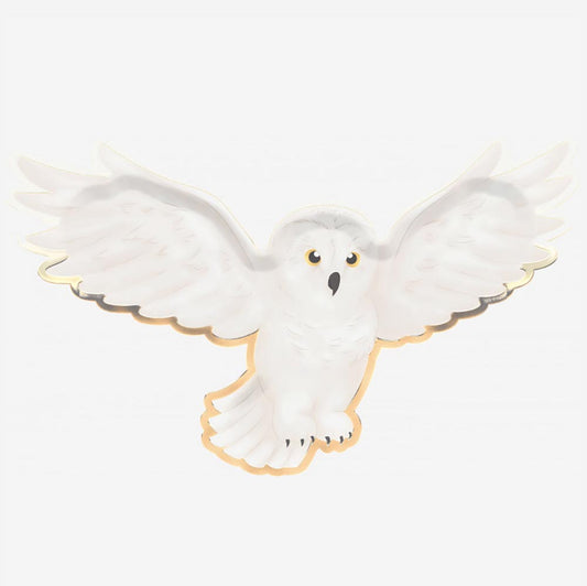 Assiettes en forme de chouette pour anniversaire theme Harry Potter