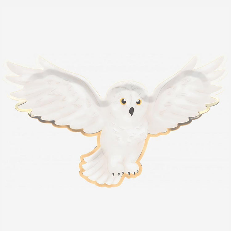 Assiettes en forme de chouette pour anniversaire theme Harry Potter