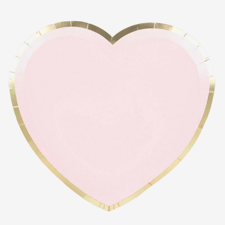 Assiettes en carton forme de coeur pour anniversaire fille ou st valentin