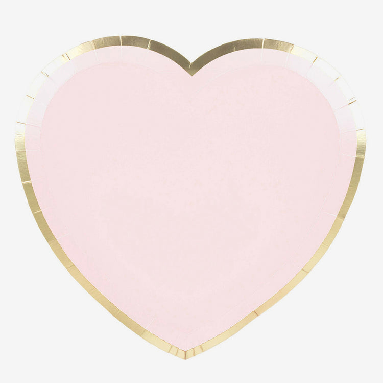 Assiettes en carton forme de coeur pour anniversaire fille ou st valentin