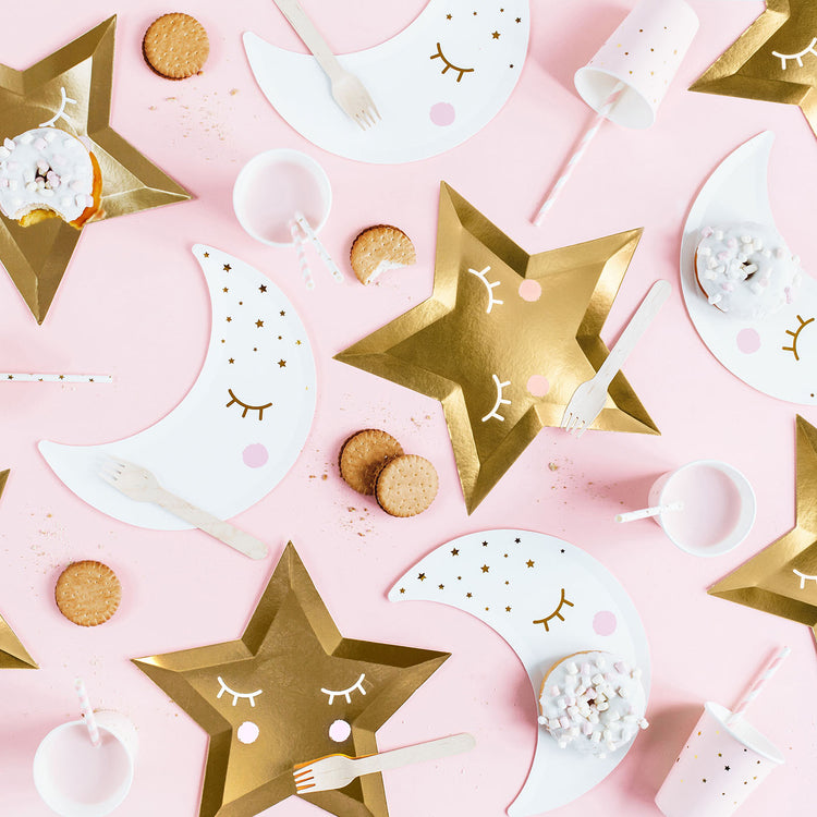 Lot assiettes étoiles pour décoration table anniversaire fille