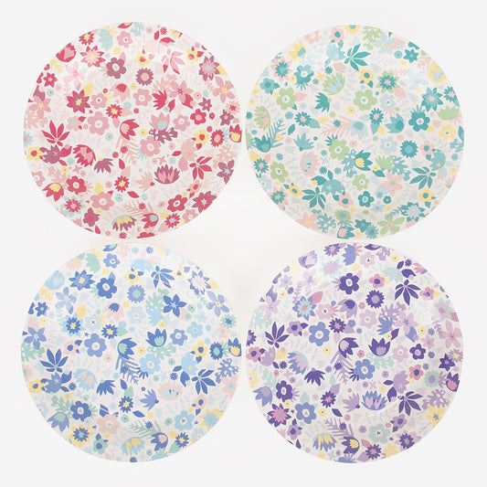 Assiettes liberty mix couleurs pour anniversaire fille my little day