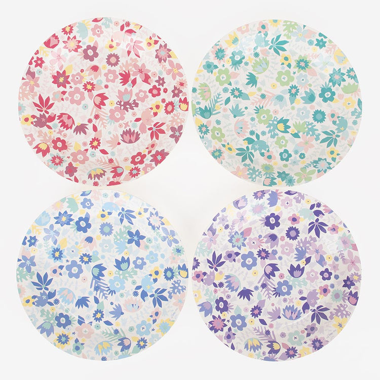 Assiettes liberty mix couleurs pour anniversaire fille my little day