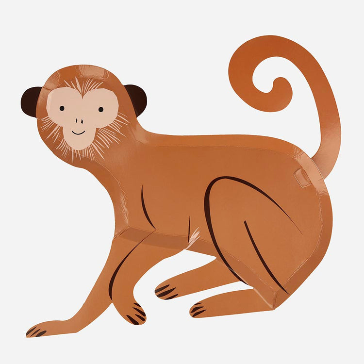 8 assiettes en carton singe pour deco de table anniversaire safari