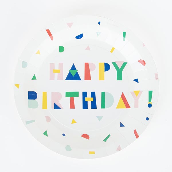 Assiettes happy birthday pour decoration de table anniversaire adulte