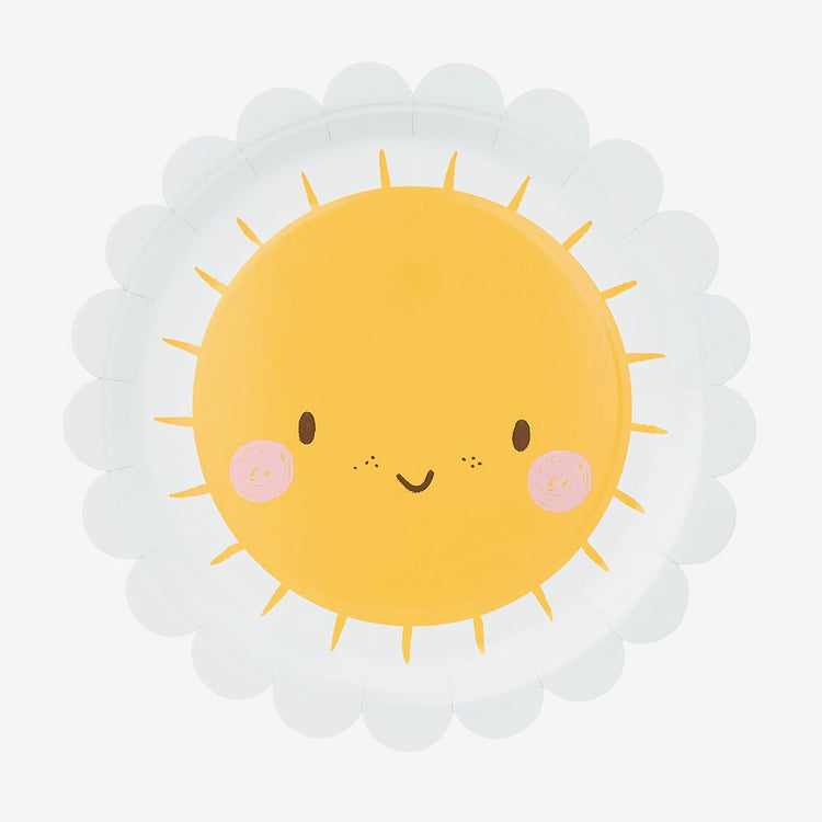 6 assiettes en carton soleil marguerite pour deco de table Pâques