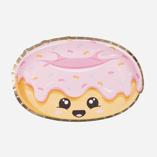 Anniversaire junk food pour ado : assiettes en carton forme donut