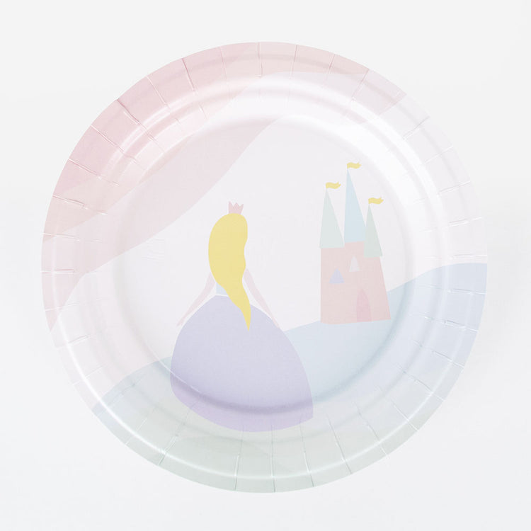 8 assiettes en papier princesse eco-responsable my little day