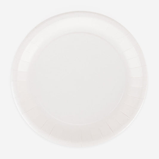 Assiettes blanches eco friendly mariage, anniversaire ou baby shower