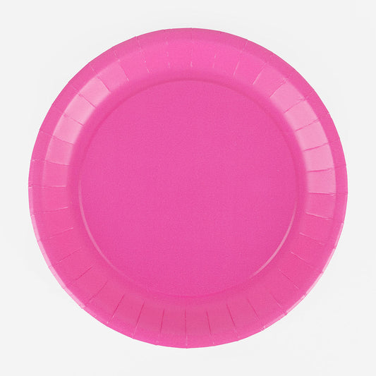 10 assiettes eco-friendly fuchsia pour vaiselle éco responsable