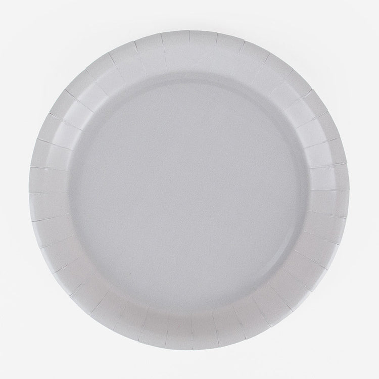 10 assiettes eco-friendly grises pour vaiselle éco responsable