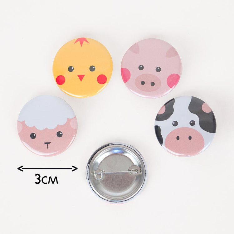 Cadeau pochette surprise anniversaire fille : un badge animaux de la ferme