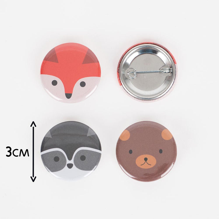 Cadeau pochette surprise anniversaire enfant : un badge animaux de la forêt