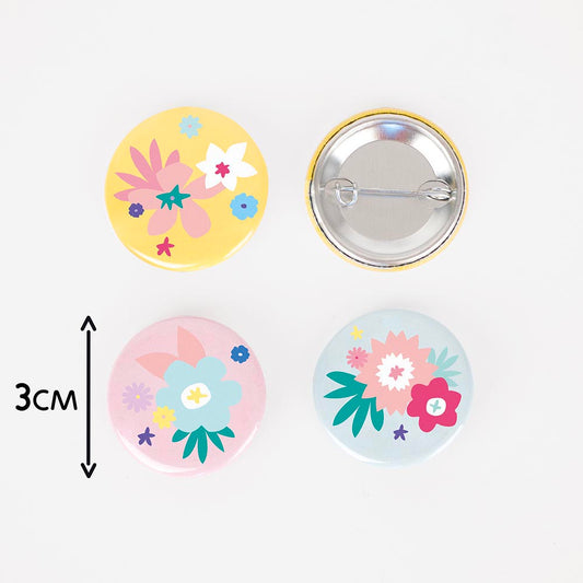 Mini badge fleurs : petit cadeau pochette surprise anniversaire
