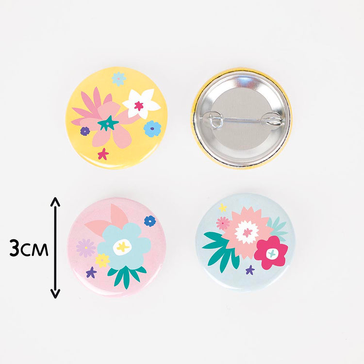 Mini badge fleurs : petit cadeau pochette surprise anniversaire