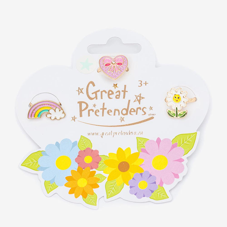 Packaging 3 bagues girly pour anniversaire fille