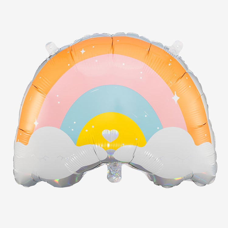Ballon arc en ciel pastel : décoration baby shower, anniversaire 1 an, anniversaire licorne
