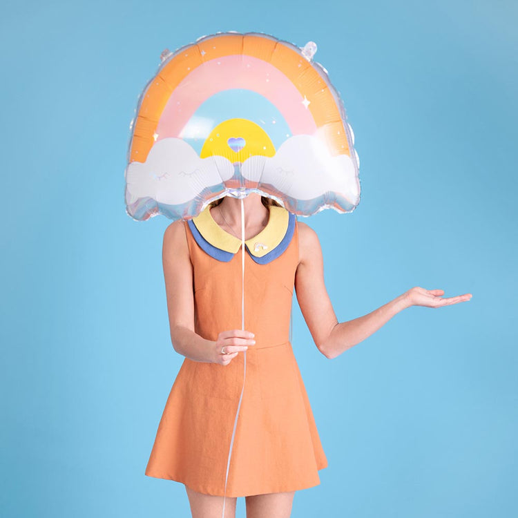 Déco anniversaire enfant, déco baby shower : ballon arc en ciel