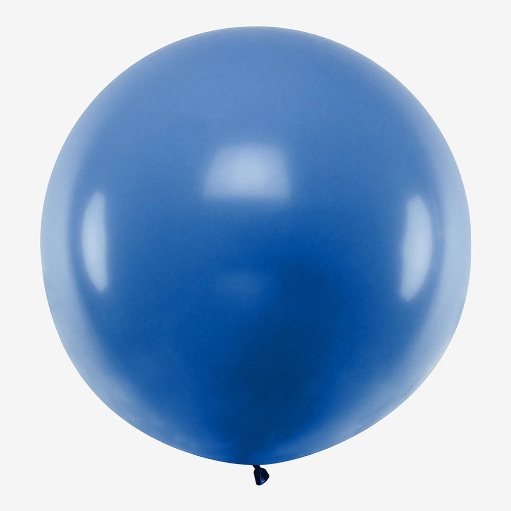 Sachet de 1 ballon géant rond bleu bébé Dimensions du Ballon 80 cm Couleurs  - texture Bleu bébé