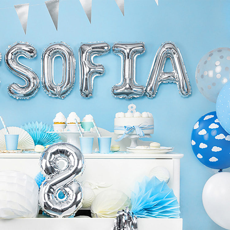 Anniversaire 8 ans fille : petit ballon chiffre 8 argent