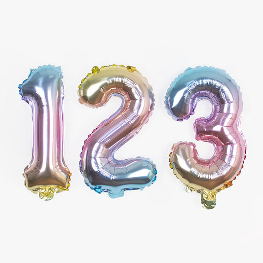 Ballon hélium géant petite taille dégradé pastel pour décoration anniversaire
