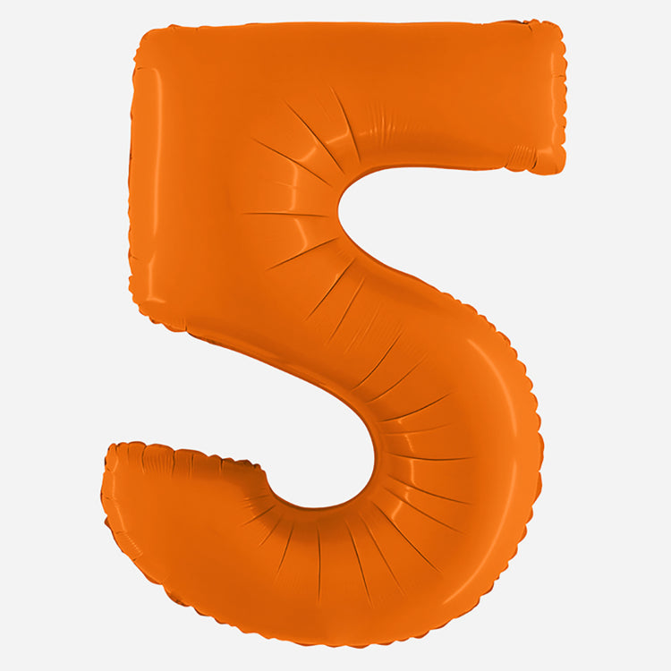 DĂ©co de fĂȘte : ballon chiffre 5 orange - anniversaire enfant et adulte
