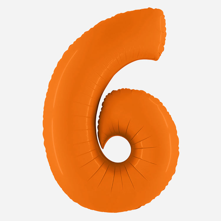 DĂ©co de fĂȘte : ballon chiffre 6 orange - anniversaire enfant et adulte