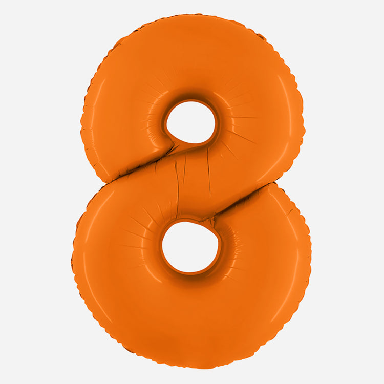 DĂ©co de fĂȘte : ballon chiffre 8 orange - anniversaire enfant et adulte