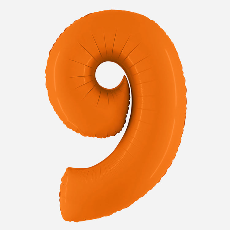DĂ©co de fĂȘte : ballon chiffre 9 orange - anniversaire enfant et adulte