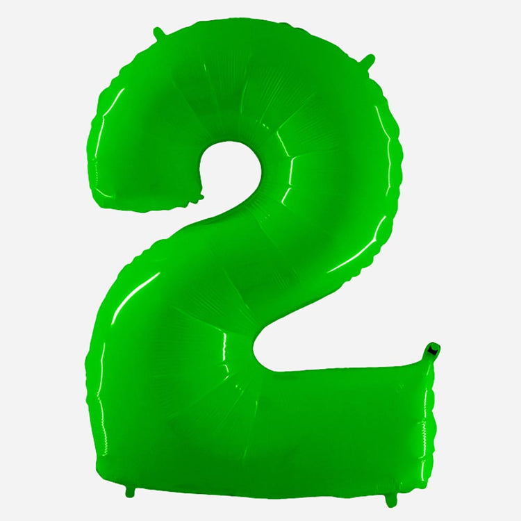 Decoration anniversaire : ballon chiffre 2 vert géant Grabo Balloons