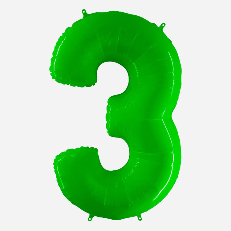 Decoration anniversaire : ballon chiffre 3 vert géant Grabo Balloons