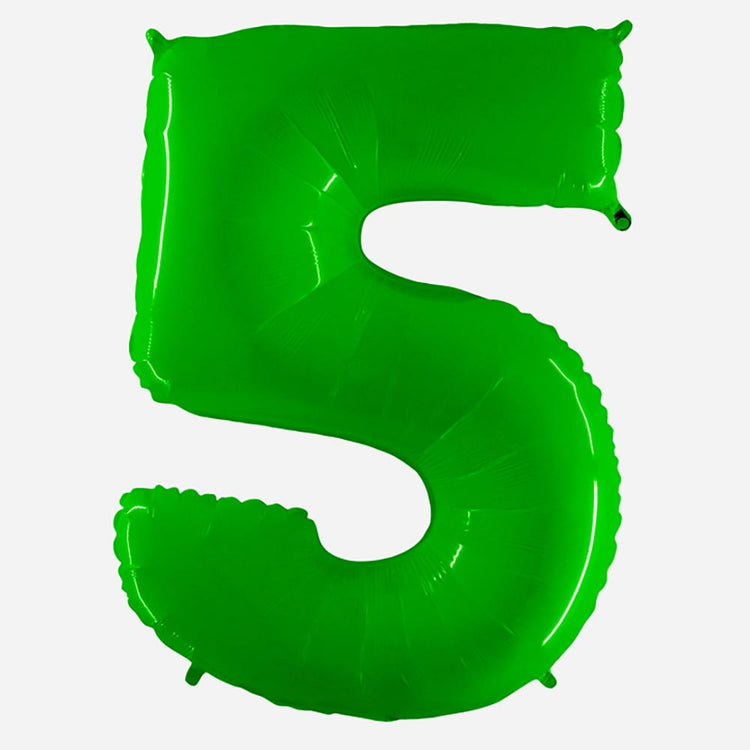 Decoration anniversaire : ballon chiffre 5 vert géant Grabo Balloons