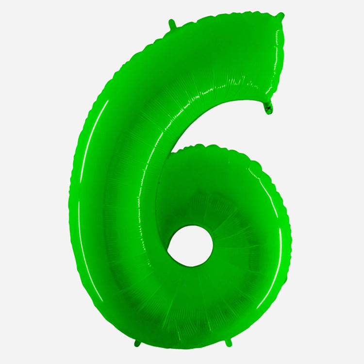 Decoration anniversaire : ballon chiffre 6 vert géant Grabo Balloons