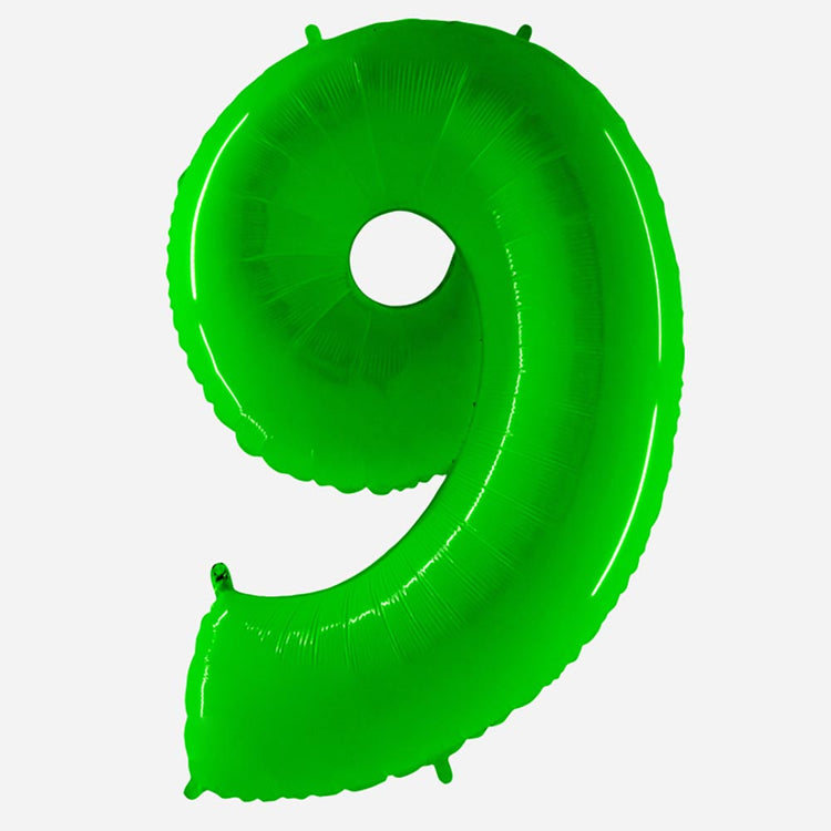 Decoration anniversaire : ballon chiffre 9 vert géant Grabo Balloons