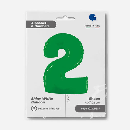 Decoration anniversaire : ballon chiffre vert géant Grabo Balloons