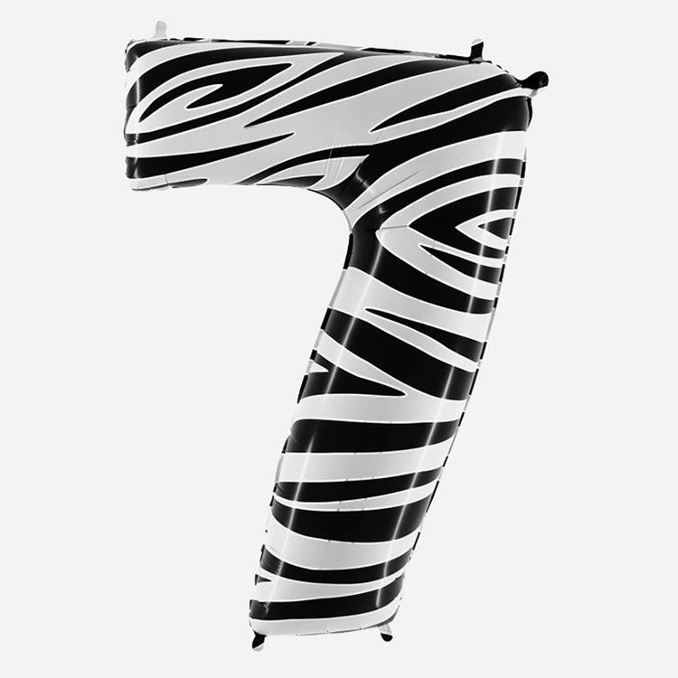 Decoration anniversaire : ballon chiffre 7 géant zèbre Grabo Balloons
