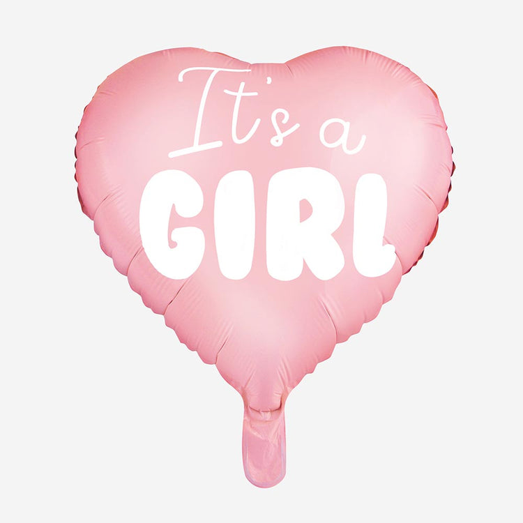Ballon étoile rose it's a girl : decoration gender reveal fille