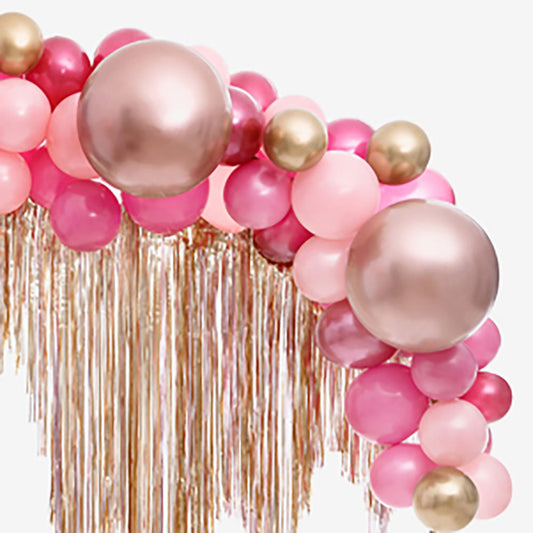 Arche de ballon rose et rose gold : deco mariage, evjf, anniversaire princesse