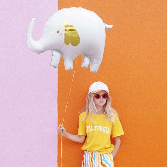 Decoration anniversaire enfant avec ballon éléphant blanc