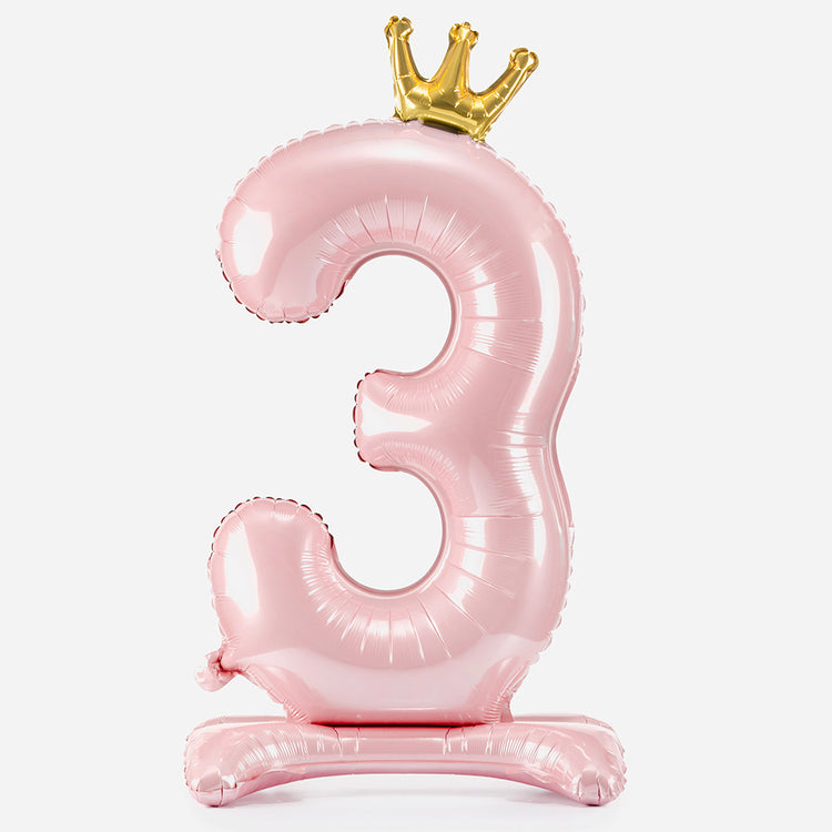 Chiffre 3 sous forme de ballon geant pour anniversaire fille