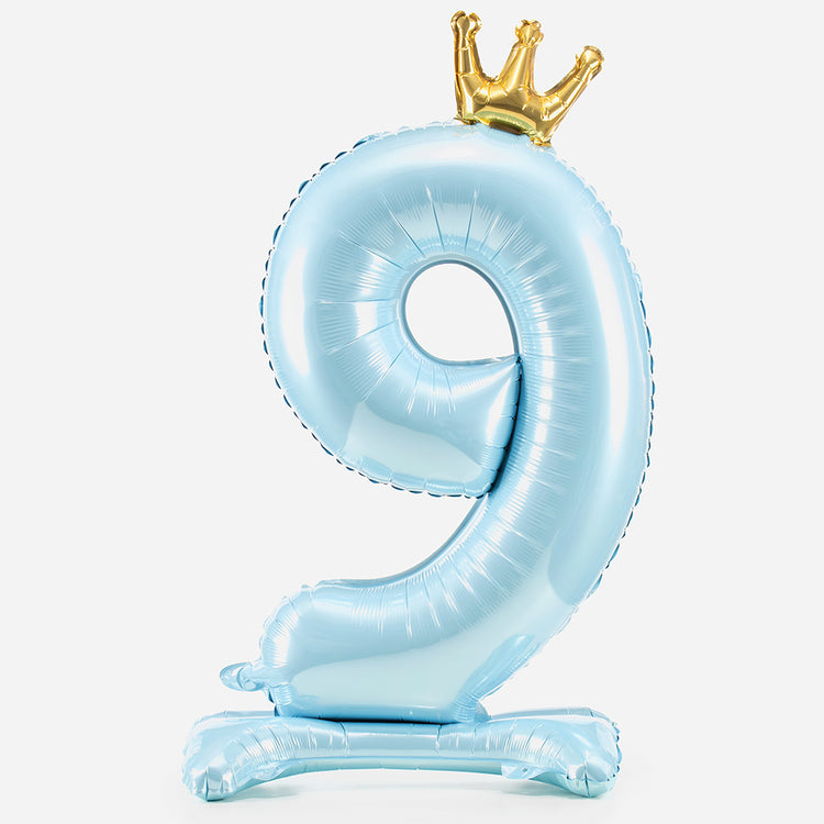 Ballon helium bleu clair : déco anniversaire enfant 9 ans