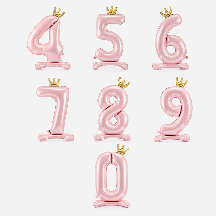 Ballon d'anniversaire rose clair avec chiffres pour fille