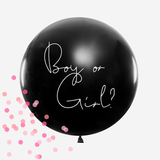 kit ballon géant et confettis pour fête gender reveal fille My Little Day