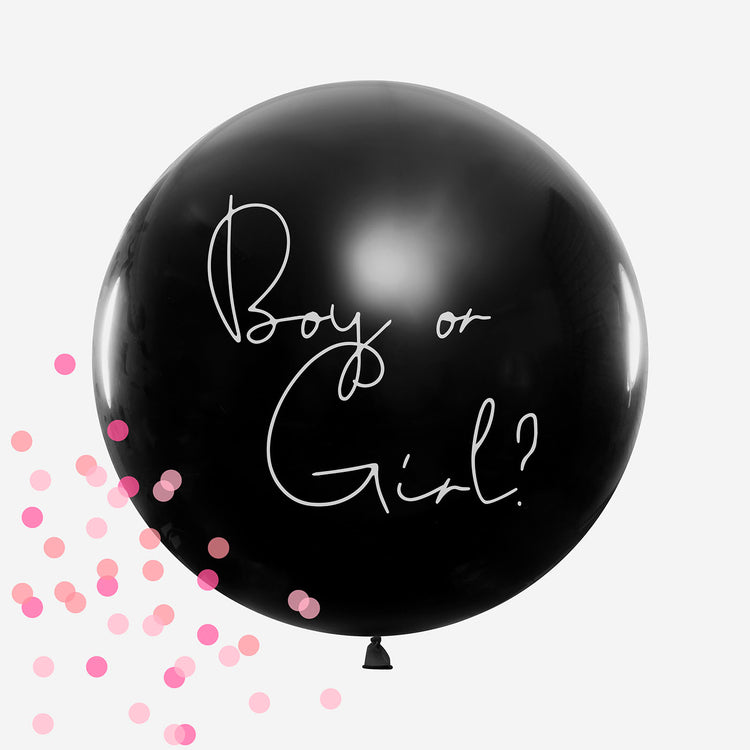 kit ballon géant et confettis pour fête gender reveal fille My Little Day