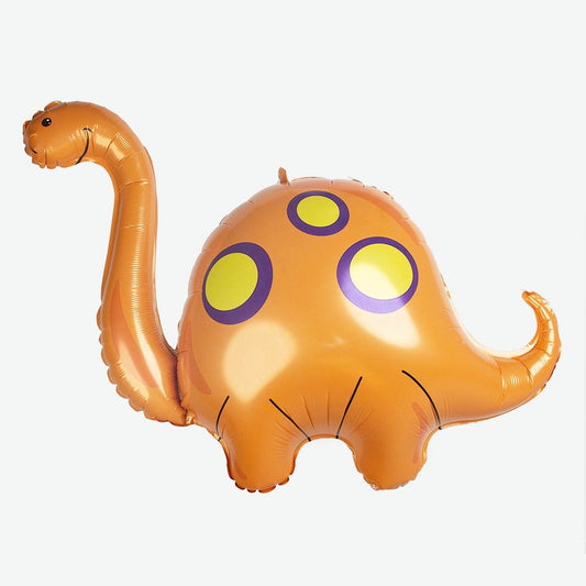 Ballon mylar dinosaure orange pour decoration anniversaire enfant