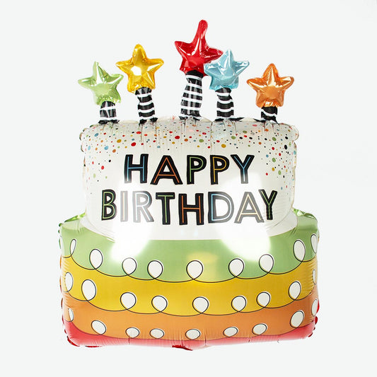 Ballon mylar gateau anniversaire pour decoration anniversaire enfant